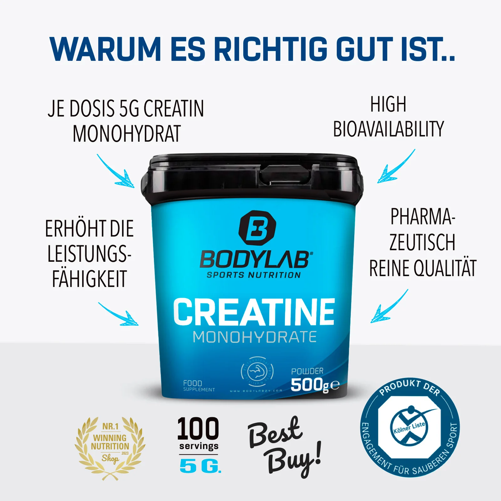 2 x Creatine Powder (500g) - Image 5