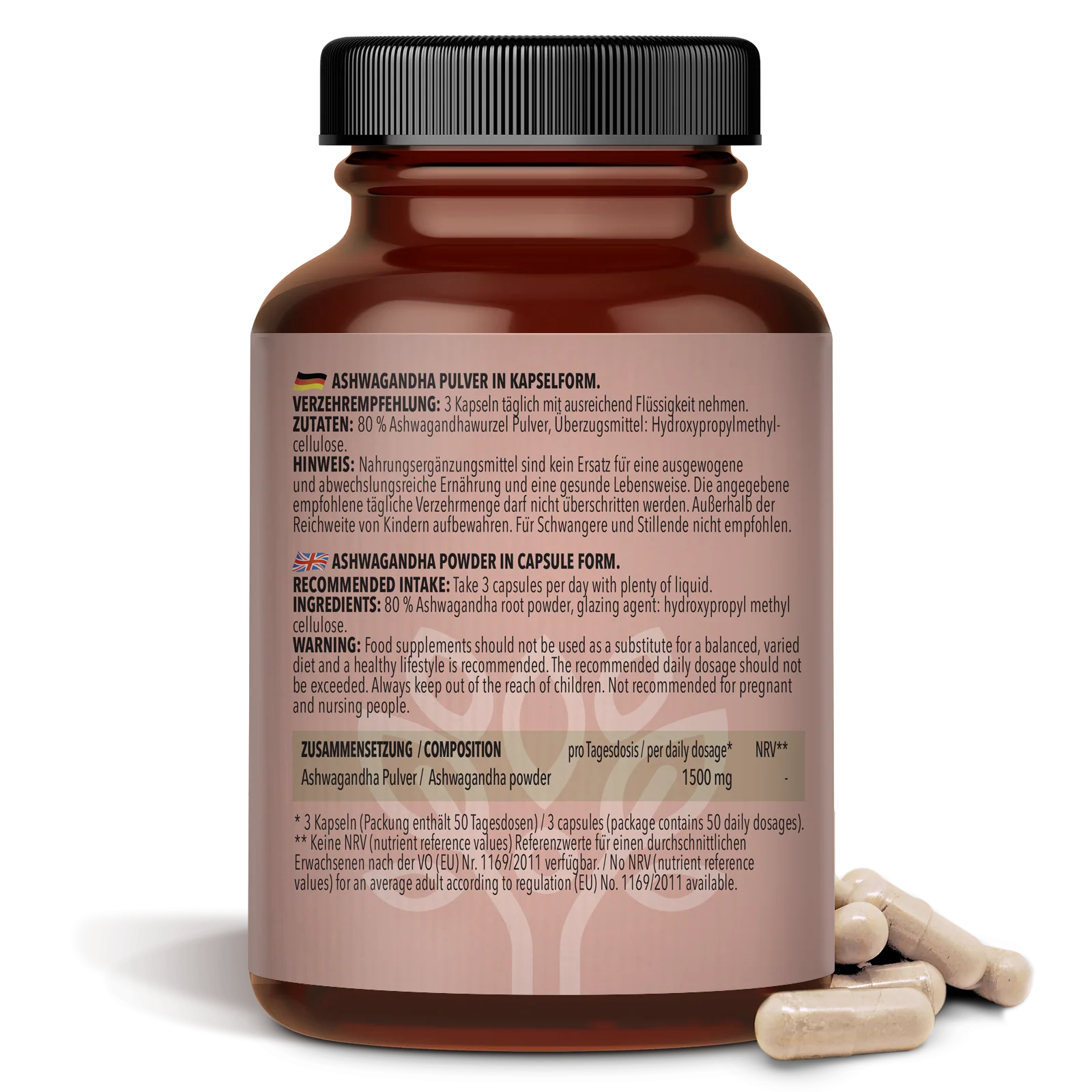 Ashwagandha Pulver in Kapselform (150 Kapseln) - Image 5