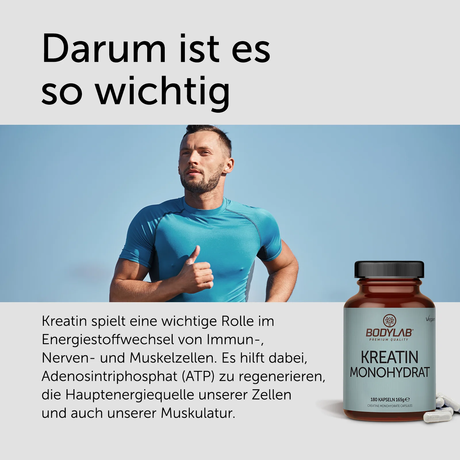 Kreatin Monohydrat (180 Kapseln) - Image 4